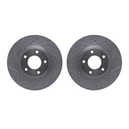 DYNAMIC FRICTION CO Rotors-Drilled and Slotted-SilverZinc Coated, 7002-80007 7002-80007